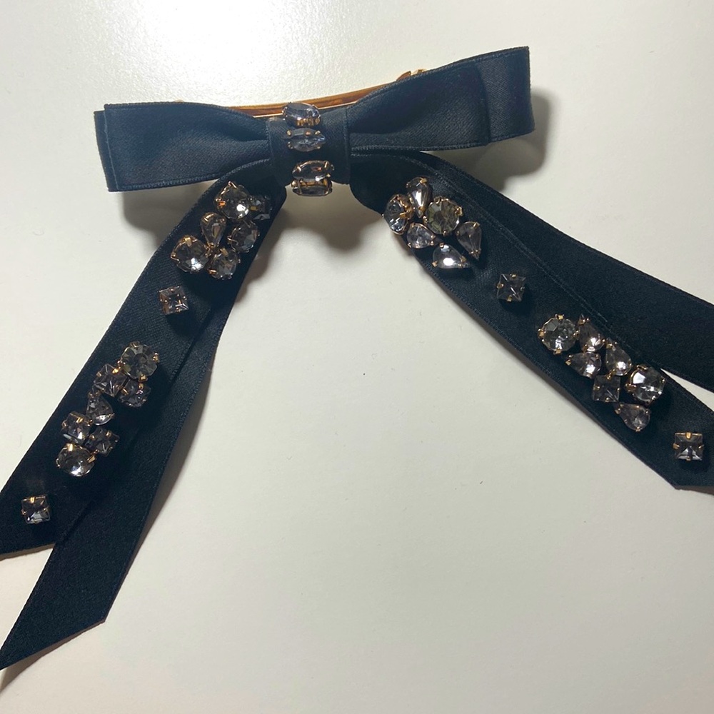 J Crew Embellished bow barrette - Black color